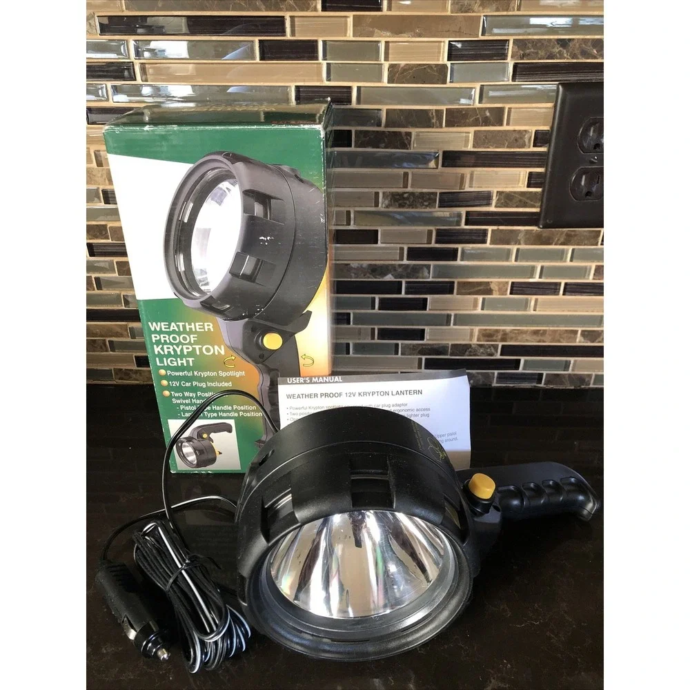 Weather Proof Krypton Power Hunting‎ Fishing Camping SPOT Light 12V Car Plug NEW